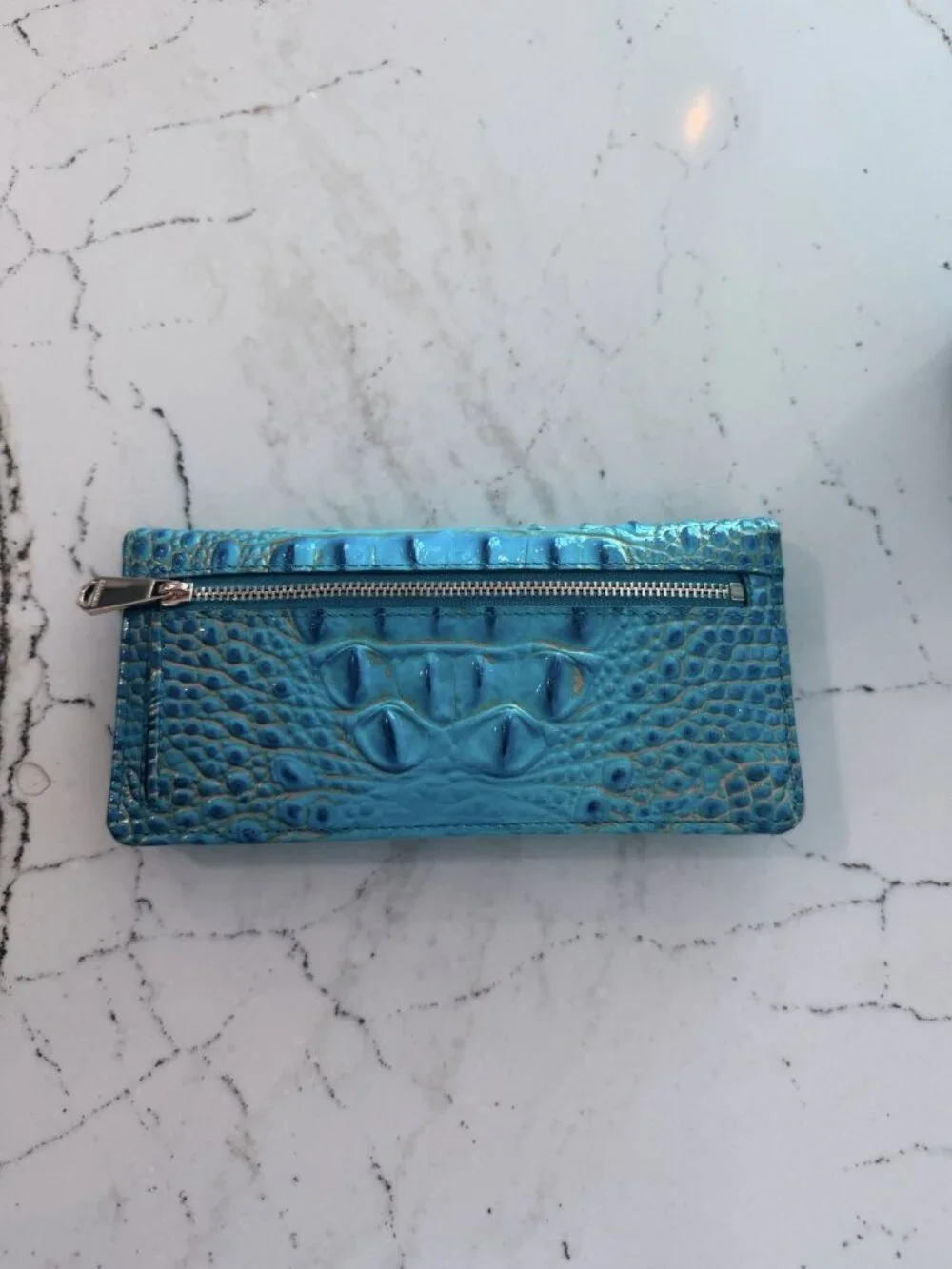 Women’s Brahmin Ady Wallet Peacock Blue Genuine Leather - Picture 3 of 7